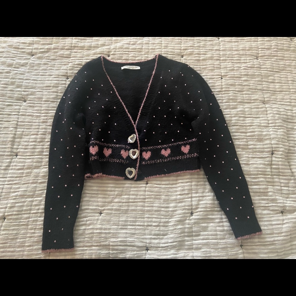 Alessandra rich Jacquard alpaca wool-blend cardigan